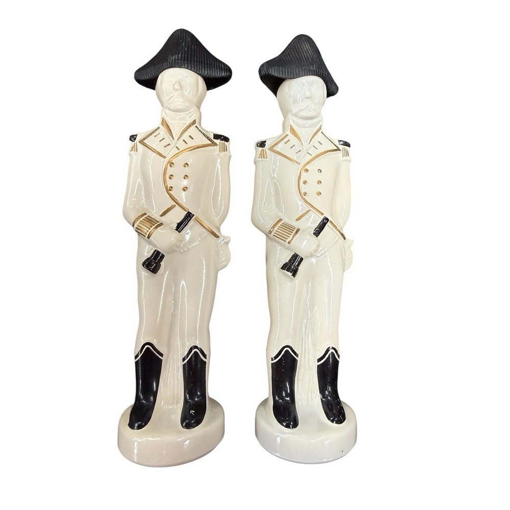 Vintage Old Spice Admiral Decanter Pair No 3634 Shulton 6 Oz Milk Glass Hat Caps